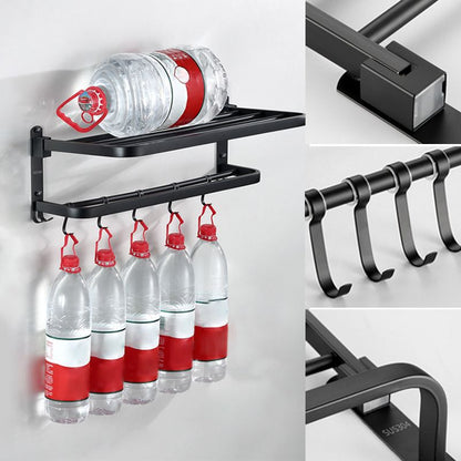 Rynx | Modern Bathroom Accessories Black Paper Holder Bathroom Shelf Bathroom Accessory Set