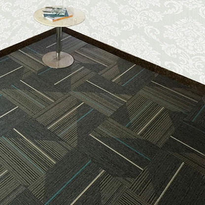 Rynx | Dark Color Level Loop Carpet Tile Non-Slip Self-Adhesive Indoor Office Carpet Tiles