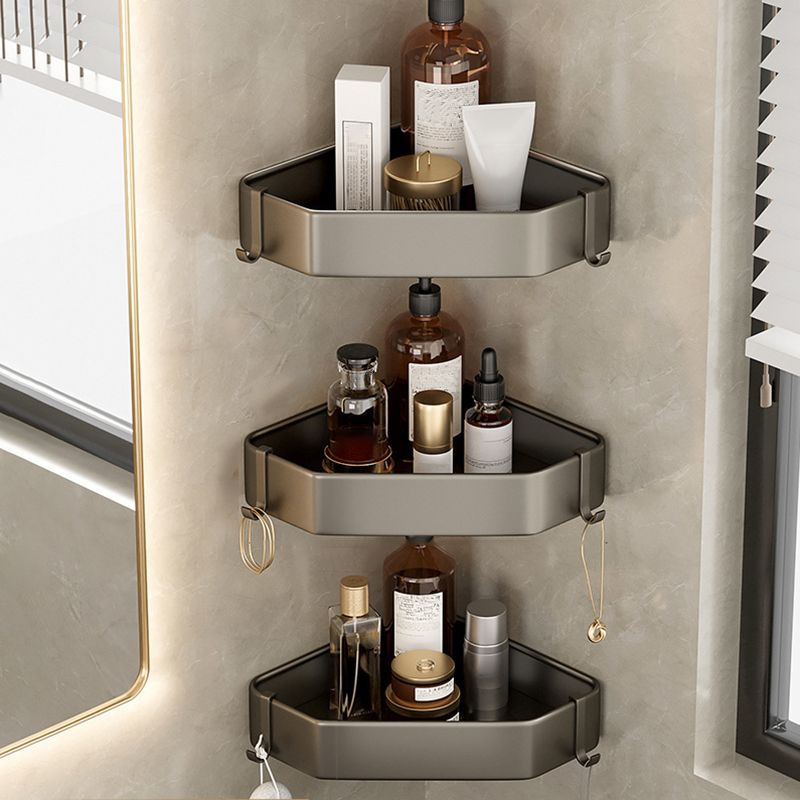 Rynx | Contemporary Aluminum Bathroom Accessory Set Grey Bath Shelf
