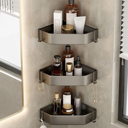 Rynx | Contemporary Aluminum Bathroom Accessory Set Grey Bath Shelf
