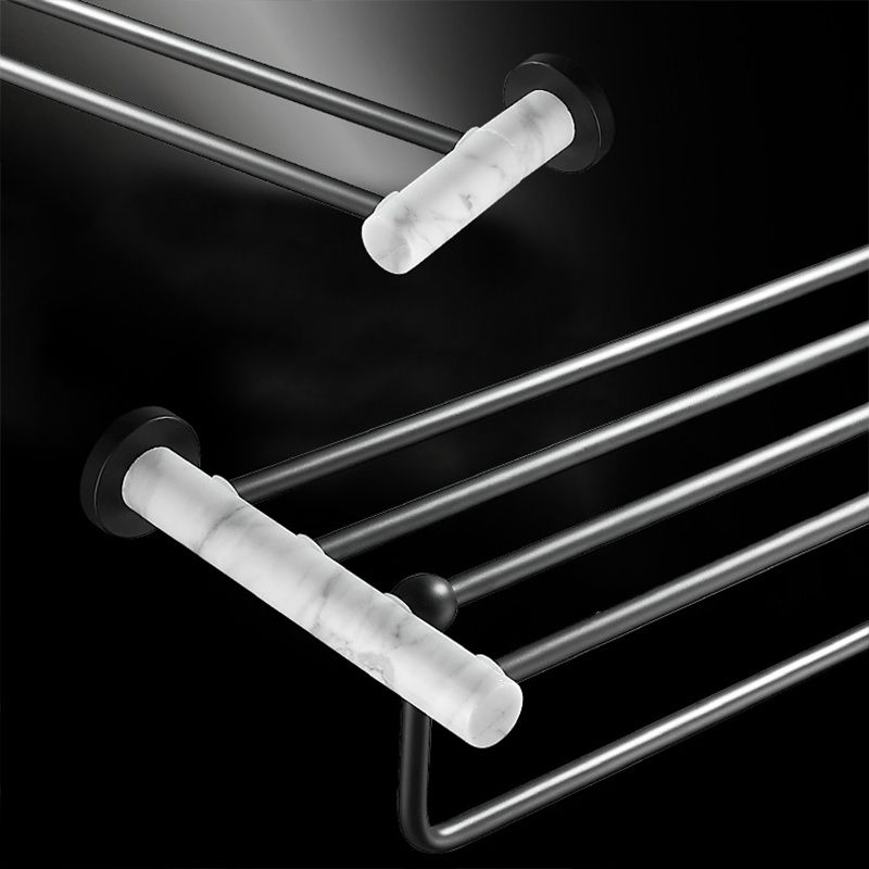 Rynx | Metal and Marble Bathroom Hardware Set as a Single Piece or as a Set in Black
