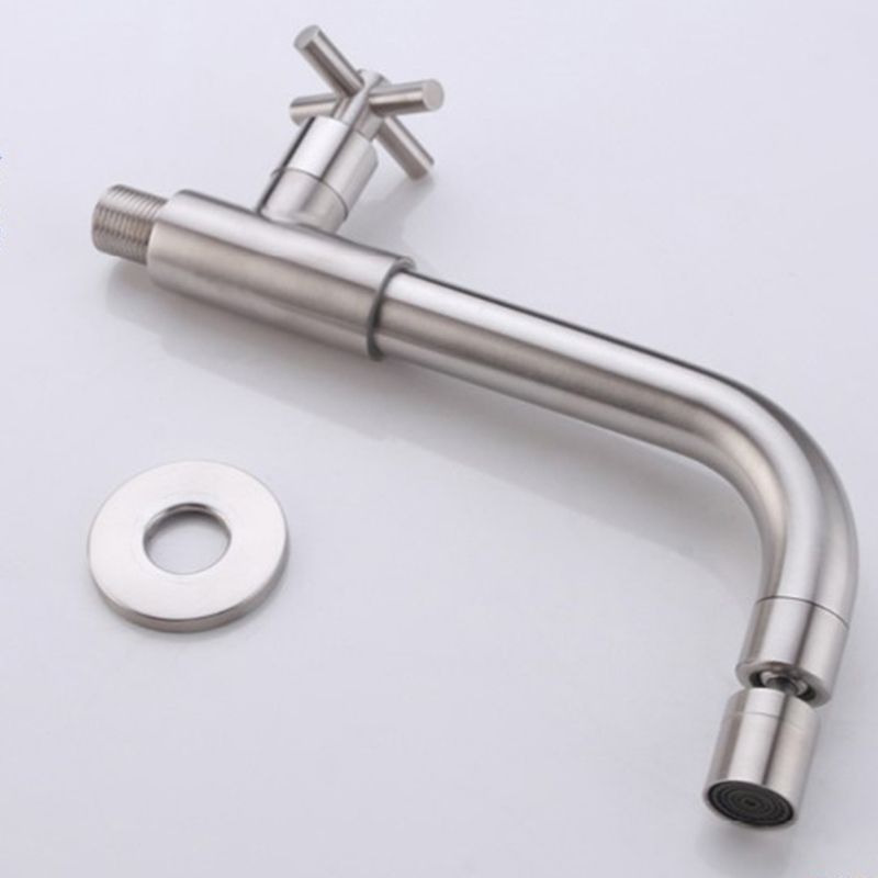Rynx | Contemporary Wall-Mounted Bathroom Faucet Cross Handles Stainless Steel Faucet