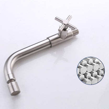 Rynx | Contemporary Wall-Mounted Bathroom Faucet Cross Handles Stainless Steel Faucet