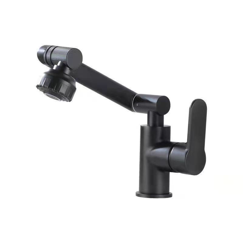 Rynx | Modern sink faucet stainless steel lever handles swivel spout sink faucet
