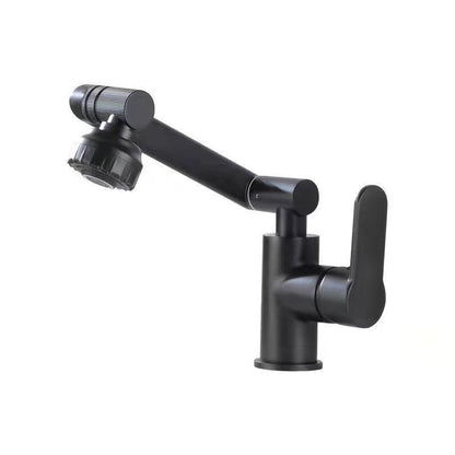 Rynx | Modern sink faucet stainless steel lever handles swivel spout sink faucet