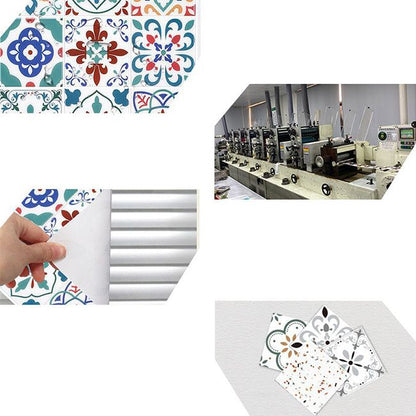 Rynx | Square Print Plastic Peel & Stick Tile Field Tile for Backsplash Wall