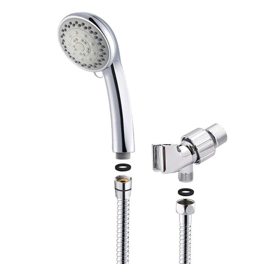 Rynx | Round Handheld Showerhead in Silver Leak-Resistant Wall-Mounted Showerhead