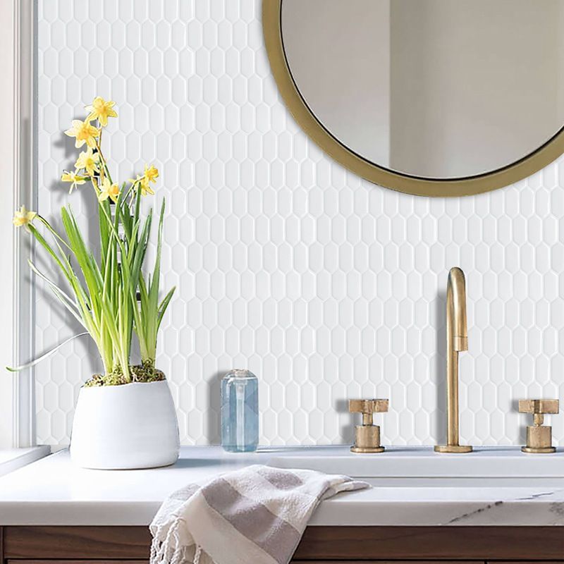 Rynx | Modern Peel & Stick Field Tile PVC Hexagon Mosaic Tile Peel and Stick Back Wall