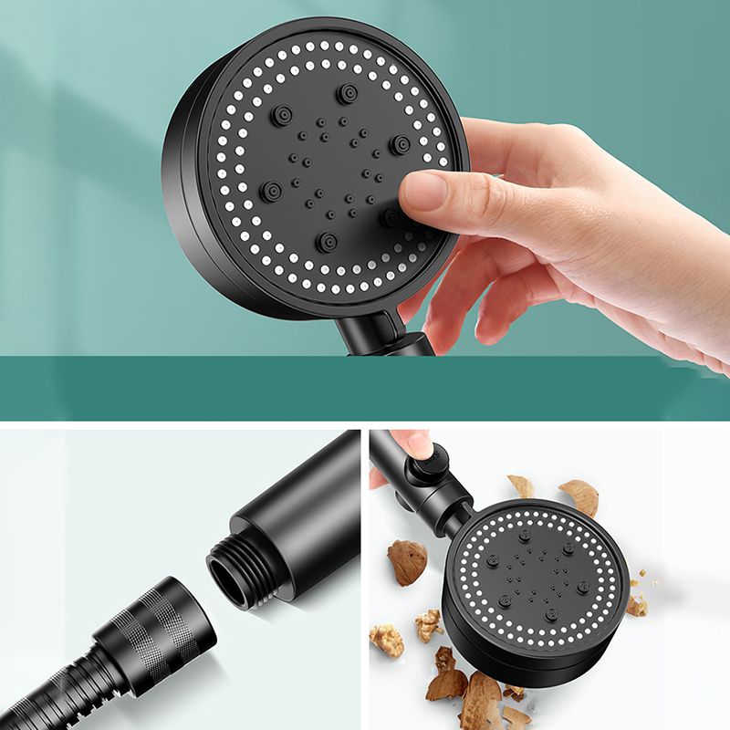 Rynx | Modern 6 Setting Shower Head Adjustable Spray Pattern Matt Black Round Shower Head