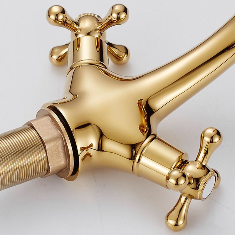 Rynx | Centered Basin Faucet Single Hole Bathroom Faucet with 2 Cross Handles