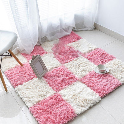 Rynx | Basic carpet tiles solid color long pile square bedroom carpet tiles