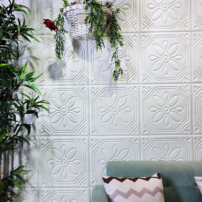 Rynx | Modern Wall Panel Floral 3D Print Peel and Stick Waterproof Wall Panels