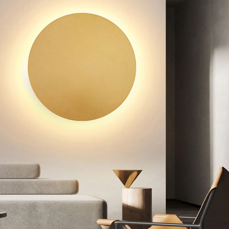 Rynx | Orr Modern Round Wall Lamp - Black/White/Gold, Metal, Living Room