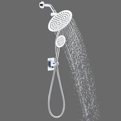 Rynx | Home Round Dual Shower Heads Modern Style Wall Mounted Metal Dual Shower