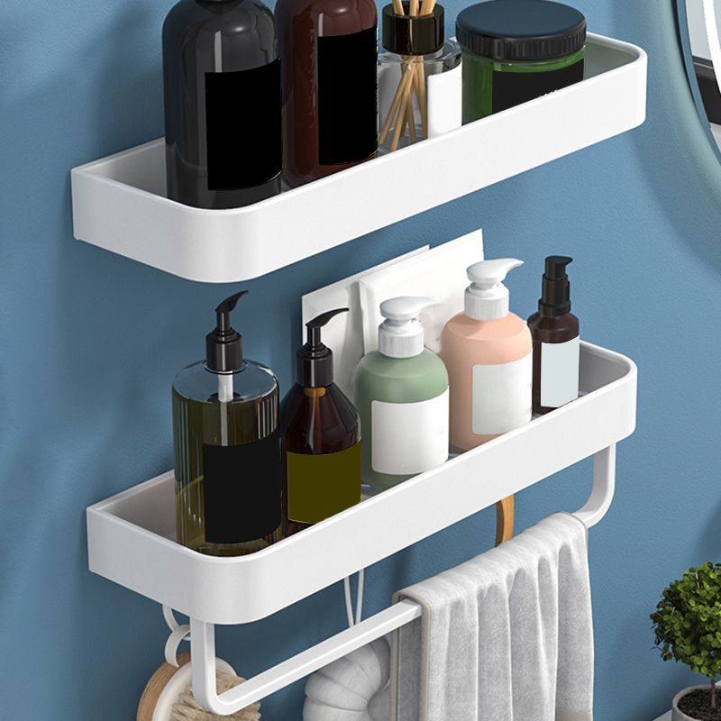 Rynx | White 2-piece Bathroom Hardware Modern Bathroom Accessories Set, Bathroom Shelf