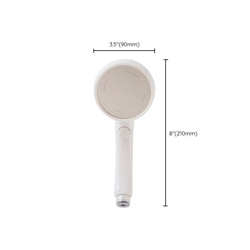 Rynx | Plastic Handheld Showerhead White Standard Spray Round Wall Mounted Swivel Showerhead