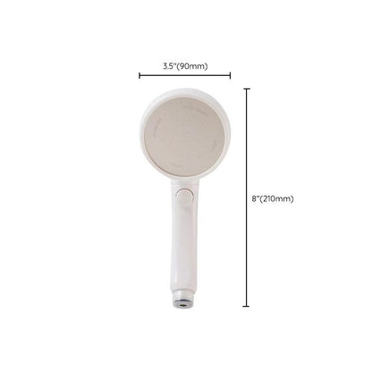Rynx | Plastic Handheld Showerhead White Standard Spray Round Wall Mounted Swivel Showerhead
