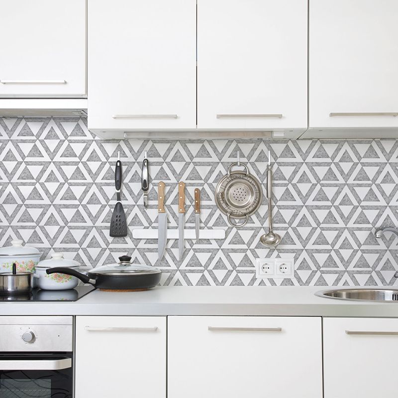 Rynx | PVC Peel & Stick Tile Kitchen waterproof splash guard Peel and Stick Wall Tile Set of 18