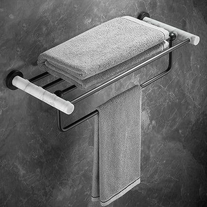Rynx | Metal and Marble Bathroom Hardware Set as a Single Piece or as a Set in Black