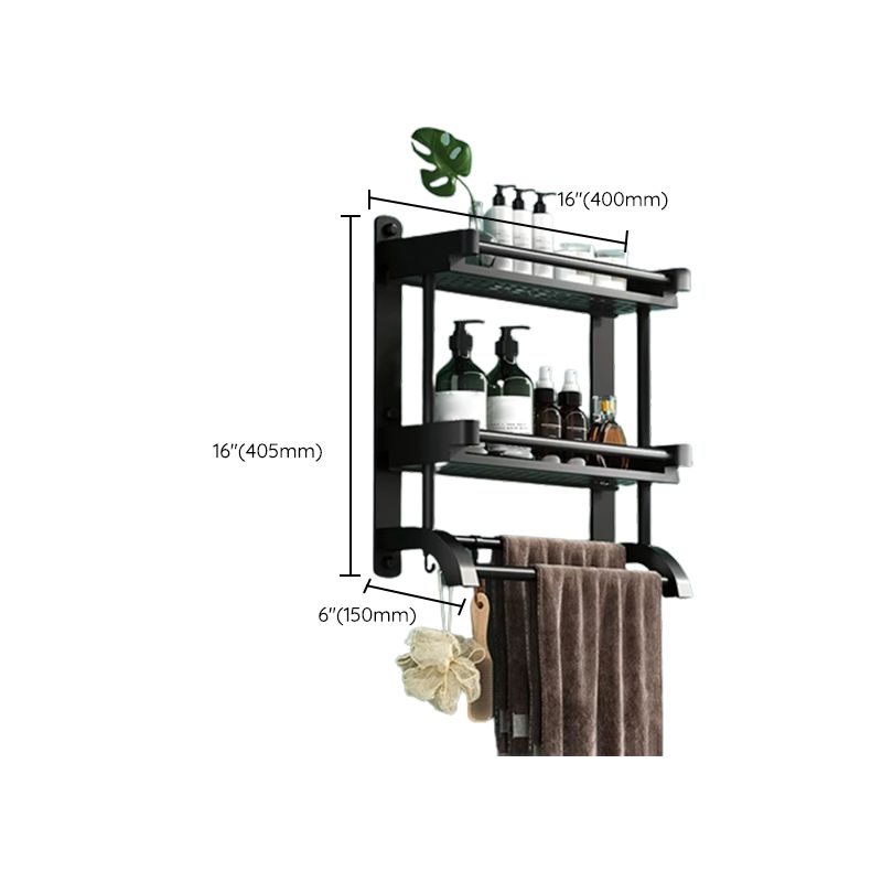 Rynx | Modern Black Bathroom Accessories Stainless Steel Fitting Set Bathroom Shelf