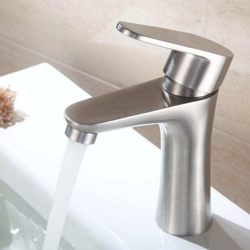 Rynx | Contemporary Stainless Steel Basin Tap Lever Handles Low Arc Basin Mixer