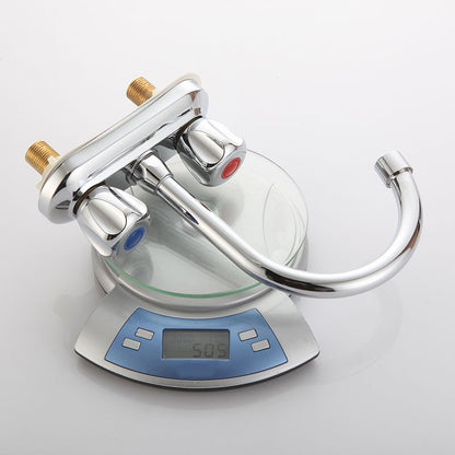 Rynx | 2-handle brass bathroom faucet modern high arch central crane