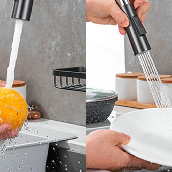 Rynx | Goose Neck Kitchen Sink Faucet Three-Way Flow with Pull-Down Spray Head