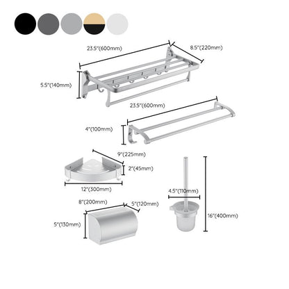 Rynx | 6-piece contemporary bathroom accessory set bathroom shelf/towel bar paper holder included
