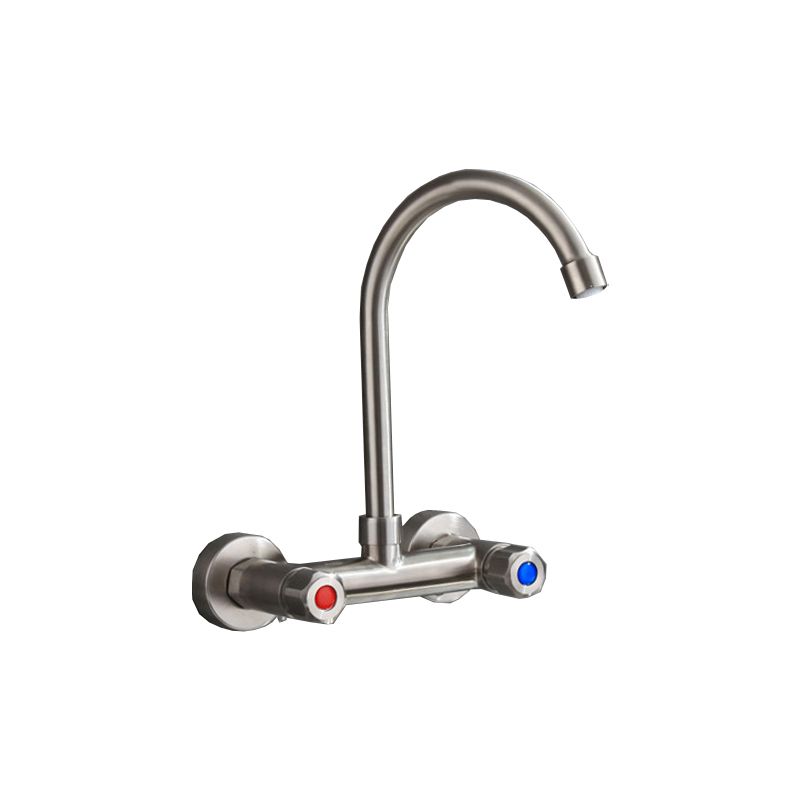 Rynx | Round 2-Handle Bathroom Faucet Single Hole Wall Mounted Bathroom Faucet