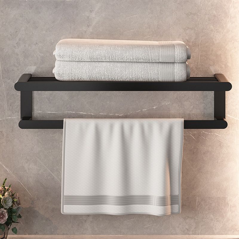 Rynx | Modern Bathroom Set with Bath Shelf/Towel Holder & Paper Holder Black Bathroom Hardware