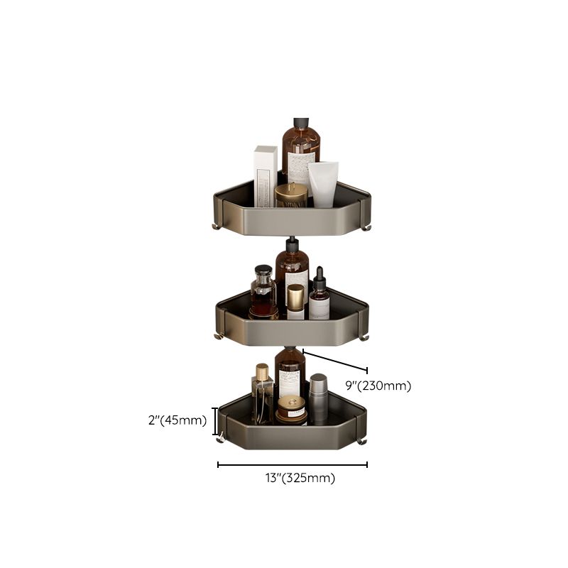 Rynx | Contemporary Aluminum Bathroom Accessory Set Grey Bath Shelf