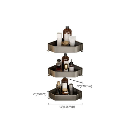 Rynx | Contemporary Aluminum Bathroom Accessory Set Grey Bath Shelf