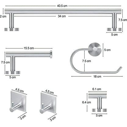 Rynx | Metal Simple Bathroom Accessories as a Single Piece or in a Set in Silver