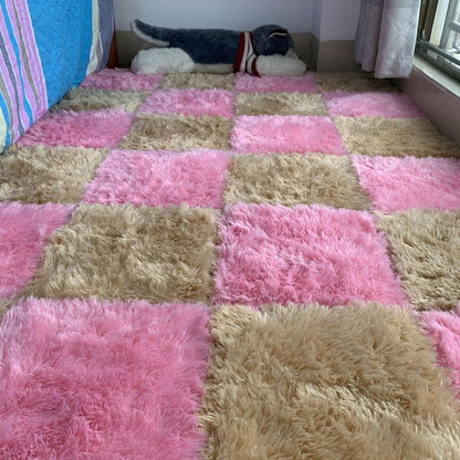 Rynx | Modern Carpet Tiles Interlocking Color Block Shag Carpet Tiles