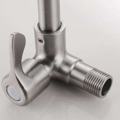 Rynx | Modern Bridge Water Faucet 304 Stainless Steel Knob Handle Swivel Spout Wall Mounted Faucet
