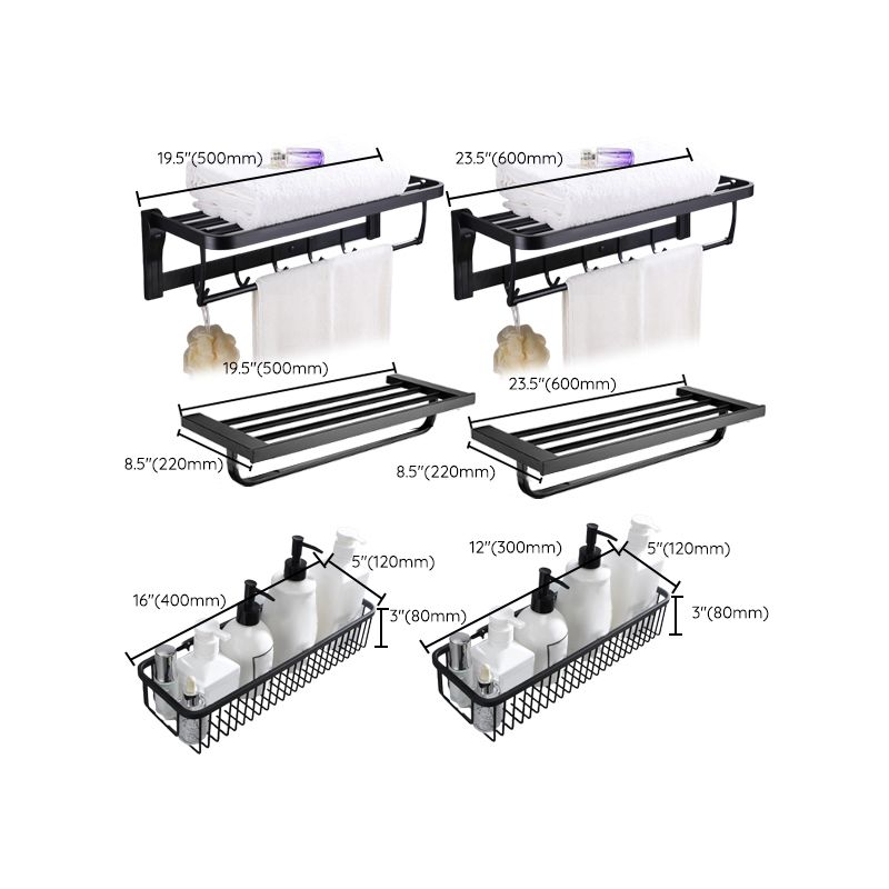 Rynx | 5-piece Modernism Bathroom Accessory Set in Matte Black Stainless Steel