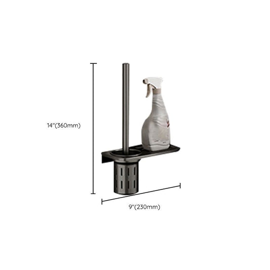 Rynx | Aluminum modern bathroom accessories set polished gray bathroom shelf/paper holder/robe hook
