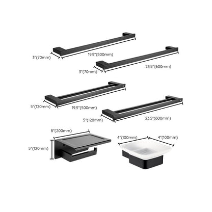 Rynx | 5-piece Modernism Bathroom Accessory Set in Matte Black Stainless Steel