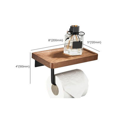 Rynx | Wood and Aluminum Bath Accessory Set Black Bathroom Accessory Kit