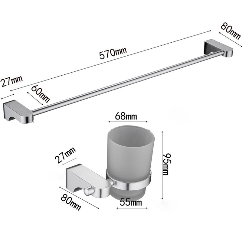 Rynx | 6-piece Chrome Bathroom Accessory as Individual Piece or as Set with Towel Ring Bar