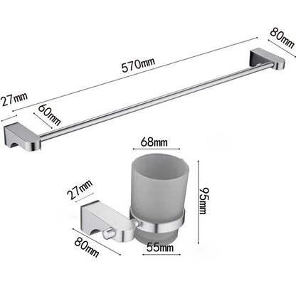 Rynx | 6-piece Chrome Bathroom Accessory as Individual Piece or as Set with Towel Ring Bar