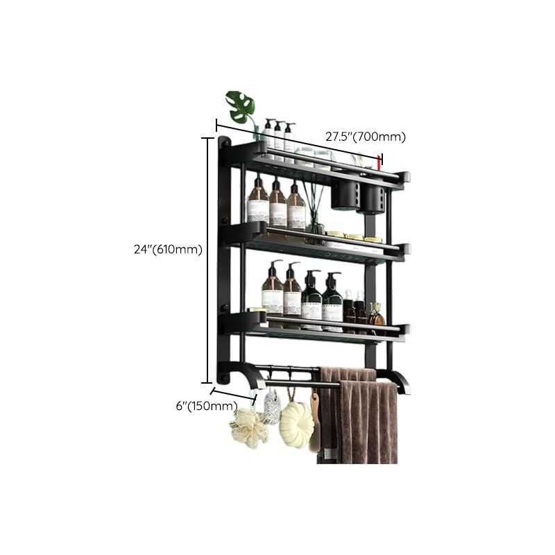Rynx | Modern Black Bathroom Accessories Stainless Steel Fitting Set Bathroom Shelf