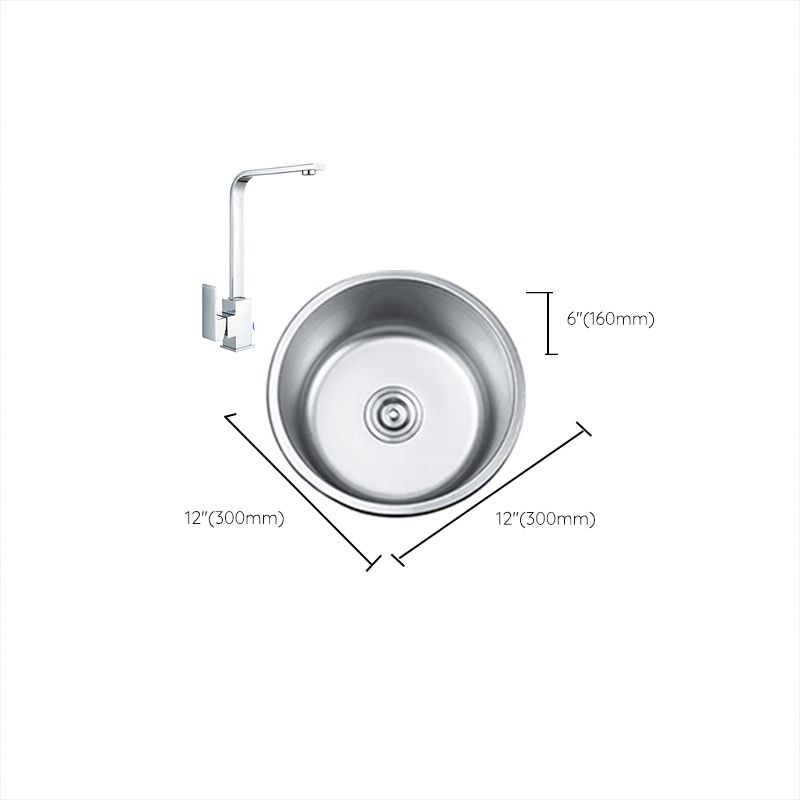 Rynx | Round Single Bowl Kitchen Sink Stainless Steel Sink with Drain Strainer Set