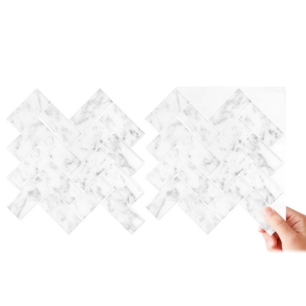 Rynx | Modern Peel & Stick Mosaic Tile PVC Herringbone Peel and Stick Wall Tile