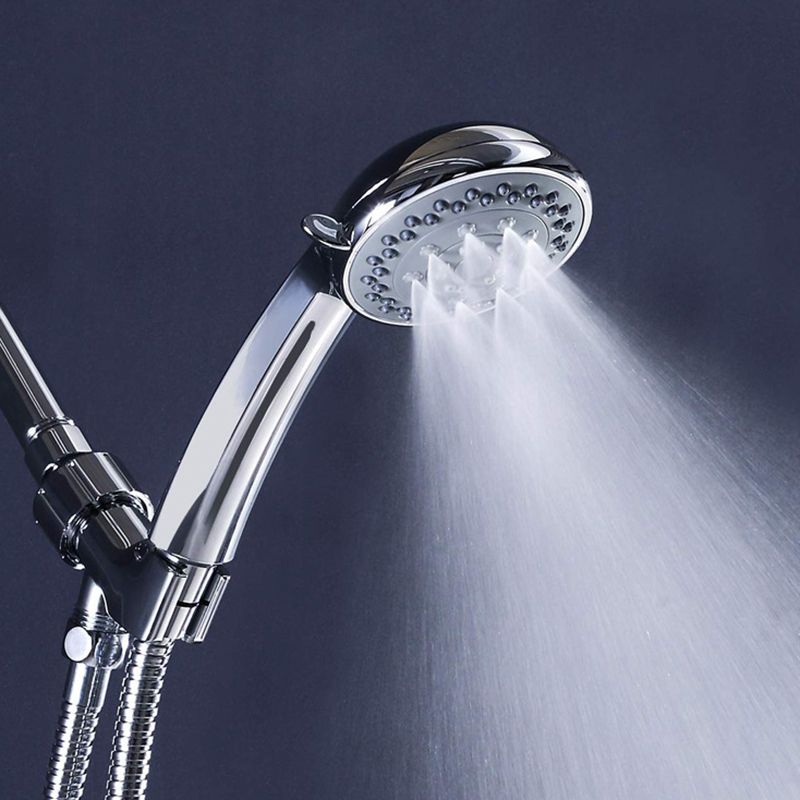 Rynx | Round Handheld Showerhead in Silver Leak-Resistant Wall-Mounted Showerhead