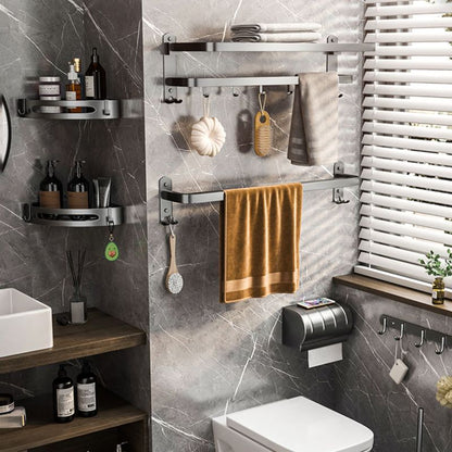 Rynx | Modern gray bathroom accessory set bathroom shelf bath hardware set