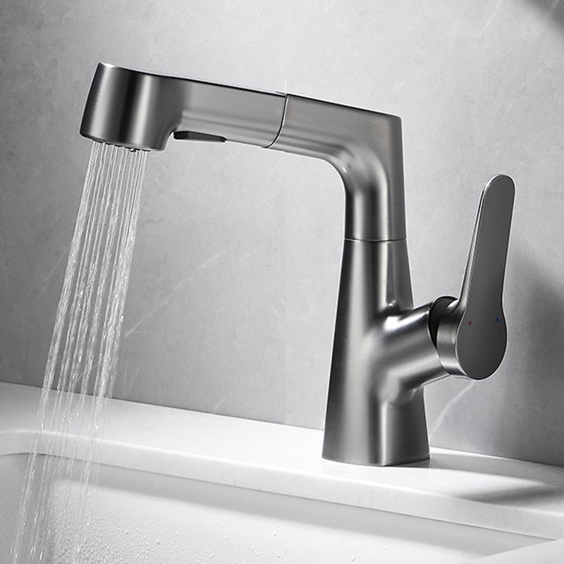 Rynx | 1-handle brushed nickel widespread faucet Single-hole bathroom vessel faucet with brass