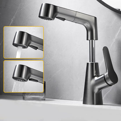 Rynx | 1-handle brushed nickel widespread faucet Single-hole bathroom vessel faucet with brass
