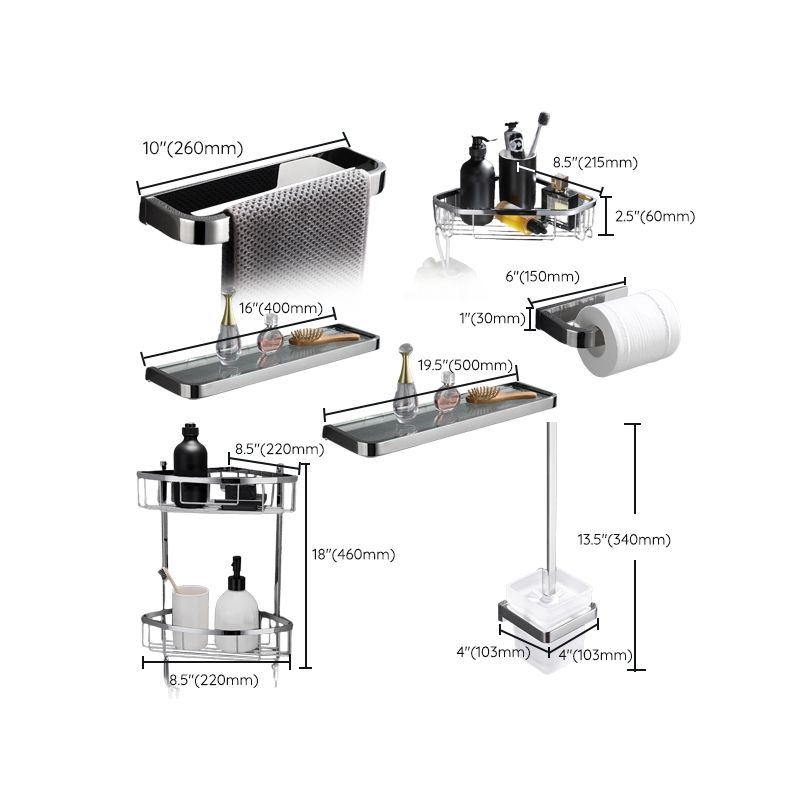 Rynx | 5-piece modern bathroom accessories as a single item or in a set Polished chrome bathroom set