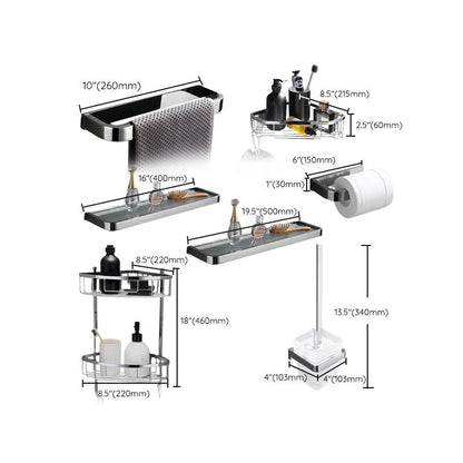 Rynx | 5-piece modern bathroom accessories as a single item or in a set Polished chrome bathroom set
